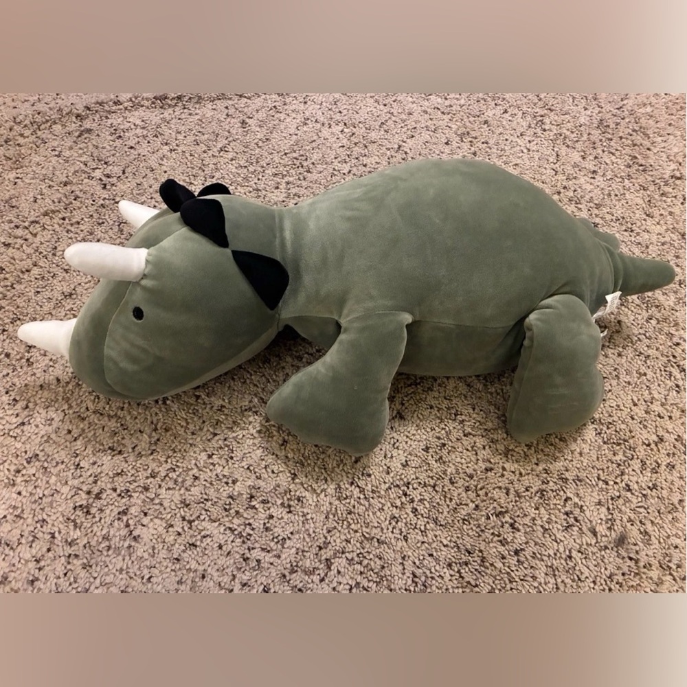 Pillowfort Weighted Dinosaur Plush 24” Green Triceratops Stuffed Animal weighted